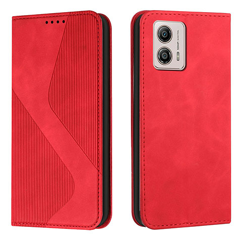 Handytasche Stand Schutzhülle Flip Leder Hülle H03X für Motorola Moto G53 5G Rot