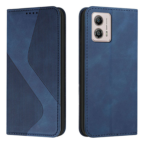 Handytasche Stand Schutzhülle Flip Leder Hülle H03X für Motorola Moto G53j 5G Blau