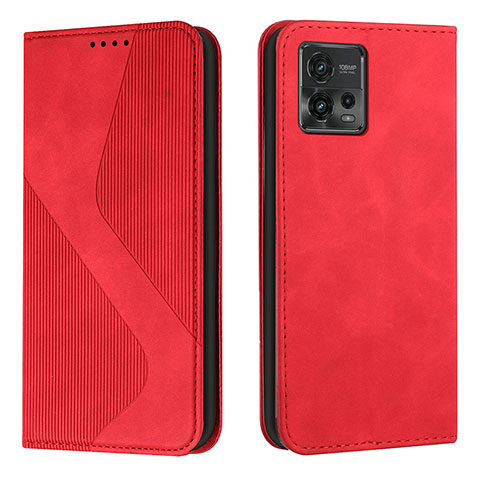 Handytasche Stand Schutzhülle Flip Leder Hülle H03X für Motorola Moto G72 Rot