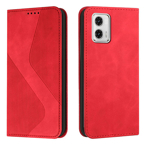 Handytasche Stand Schutzhülle Flip Leder Hülle H03X für Motorola Moto G73 5G Rot