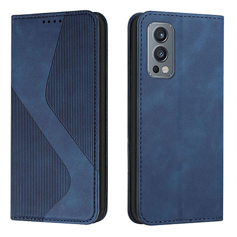 Handytasche Stand Schutzhülle Flip Leder Hülle H03X für OnePlus Nord 2 5G Blau