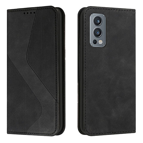 Handytasche Stand Schutzhülle Flip Leder Hülle H03X für OnePlus Nord 2 5G Schwarz