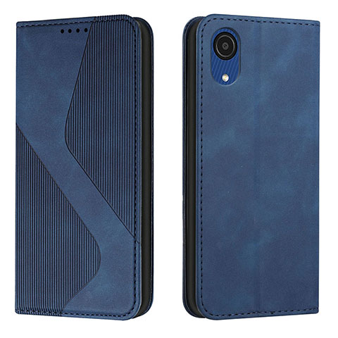 Handytasche Stand Schutzhülle Flip Leder Hülle H03X für Samsung Galaxy A03 Core Blau