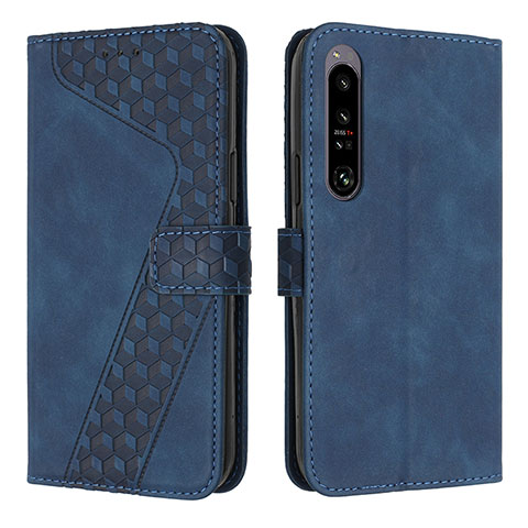 Handytasche Stand Schutzhülle Flip Leder Hülle H03X für Sony Xperia 1 IV Blau