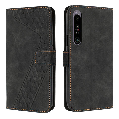 Handytasche Stand Schutzhülle Flip Leder Hülle H03X für Sony Xperia 1 IV Schwarz