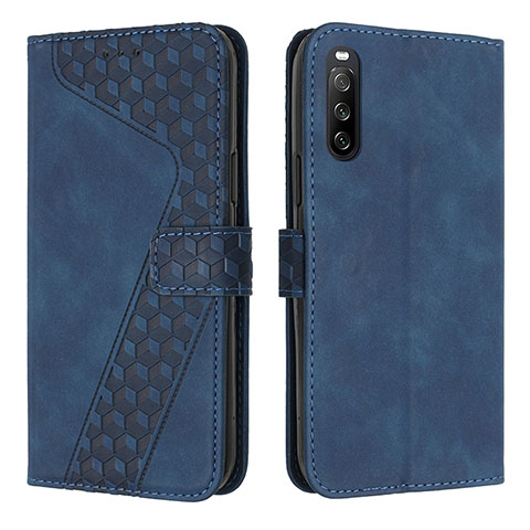 Handytasche Stand Schutzhülle Flip Leder Hülle H03X für Sony Xperia 10 IV Blau