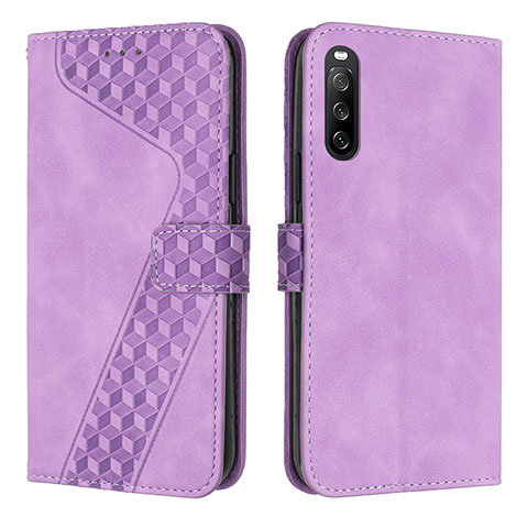 Handytasche Stand Schutzhülle Flip Leder Hülle H03X für Sony Xperia 10 IV SO-52C Violett