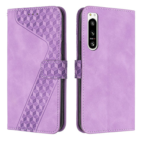 Handytasche Stand Schutzhülle Flip Leder Hülle H03X für Sony Xperia 5 IV Violett