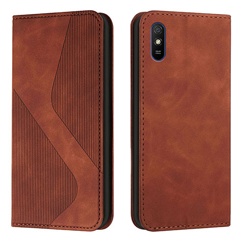 Handytasche Stand Schutzhülle Flip Leder Hülle H03X für Xiaomi Redmi 9AT Braun