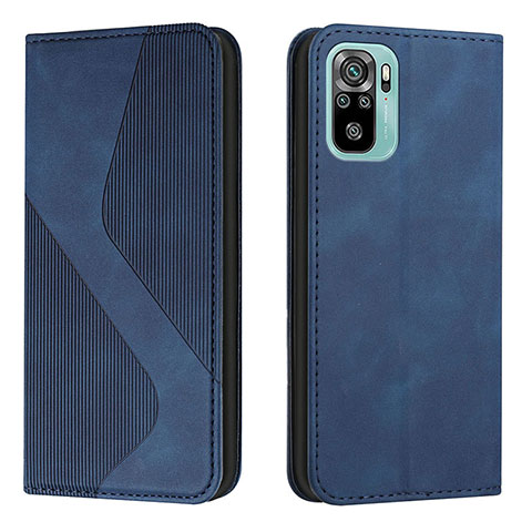 Handytasche Stand Schutzhülle Flip Leder Hülle H03X für Xiaomi Redmi Note 10 4G Blau