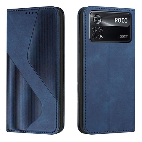 Handytasche Stand Schutzhülle Flip Leder Hülle H03X für Xiaomi Redmi Note 11E Pro 5G Blau