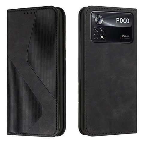 Handytasche Stand Schutzhülle Flip Leder Hülle H03X für Xiaomi Redmi Note 11E Pro 5G Schwarz