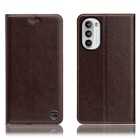 Handytasche Stand Schutzhülle Flip Leder Hülle H04P für Motorola Moto Edge (2022) 5G Braun