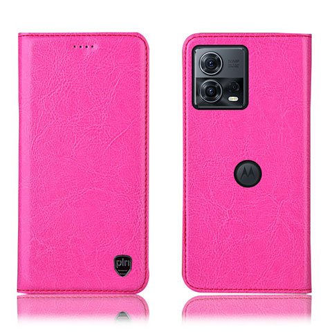 Handytasche Stand Schutzhülle Flip Leder Hülle H04P für Motorola Moto Edge 30 Fusion 5G Pink