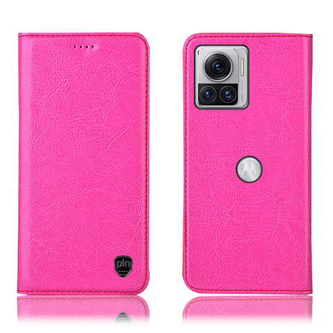 Handytasche Stand Schutzhülle Flip Leder Hülle H04P für Motorola Moto Edge 30 Ultra 5G Pink