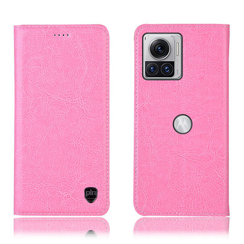 Handytasche Stand Schutzhülle Flip Leder Hülle H04P für Motorola Moto Edge 30 Ultra 5G Rosa