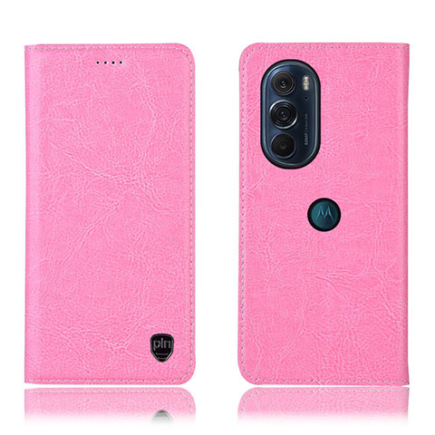 Handytasche Stand Schutzhülle Flip Leder Hülle H04P für Motorola Moto Edge Plus (2022) 5G Rosa