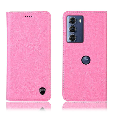 Handytasche Stand Schutzhülle Flip Leder Hülle H04P für Motorola Moto Edge S30 5G Rosa