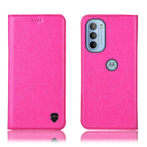 Handytasche Stand Schutzhülle Flip Leder Hülle H04P für Motorola Moto G31 Pink