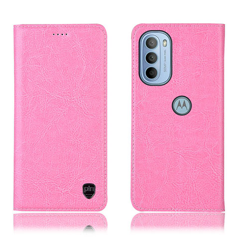 Handytasche Stand Schutzhülle Flip Leder Hülle H04P für Motorola Moto G31 Rosa