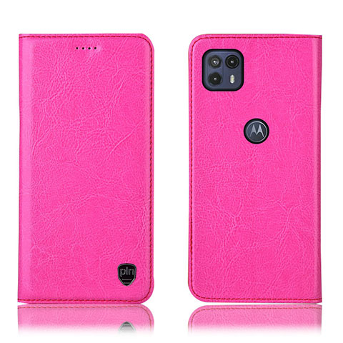 Handytasche Stand Schutzhülle Flip Leder Hülle H04P für Motorola Moto G50 5G Pink