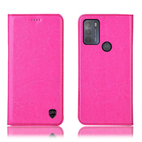 Handytasche Stand Schutzhülle Flip Leder Hülle H04P für Motorola Moto G50 Pink