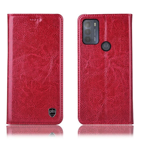 Handytasche Stand Schutzhülle Flip Leder Hülle H04P für Motorola Moto G50 Rot