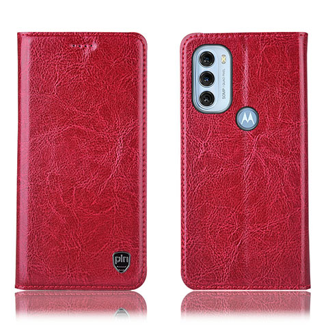 Handytasche Stand Schutzhülle Flip Leder Hülle H04P für Motorola Moto G71 5G Rot