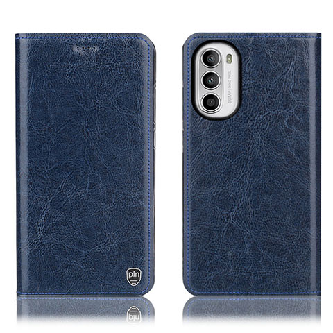 Handytasche Stand Schutzhülle Flip Leder Hülle H04P für Motorola Moto G71s 5G Blau