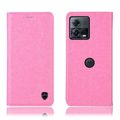 Handytasche Stand Schutzhülle Flip Leder Hülle H04P für Motorola Moto S30 Pro 5G Rosa