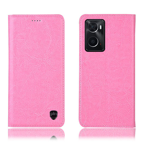 Handytasche Stand Schutzhülle Flip Leder Hülle H04P für Oppo A76 Rosa