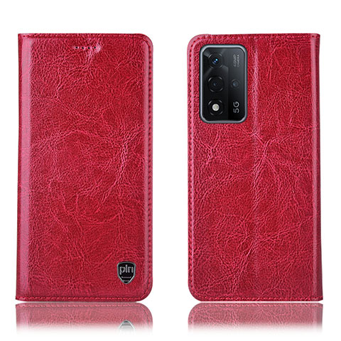 Handytasche Stand Schutzhülle Flip Leder Hülle H04P für Oppo A93s 5G Rot