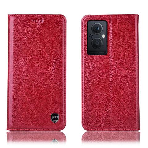 Handytasche Stand Schutzhülle Flip Leder Hülle H04P für Oppo A96 5G Rot