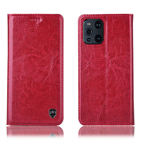 Handytasche Stand Schutzhülle Flip Leder Hülle H04P für Oppo Find X3 Pro 5G Rot