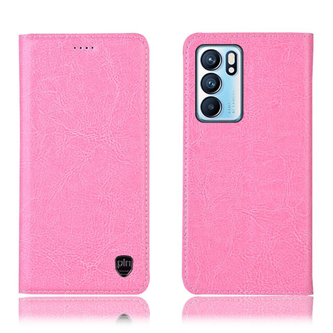 Handytasche Stand Schutzhülle Flip Leder Hülle H04P für Oppo Reno6 5G Rosa