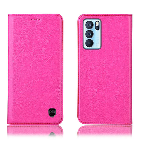 Handytasche Stand Schutzhülle Flip Leder Hülle H04P für Oppo Reno6 Pro 5G India Pink