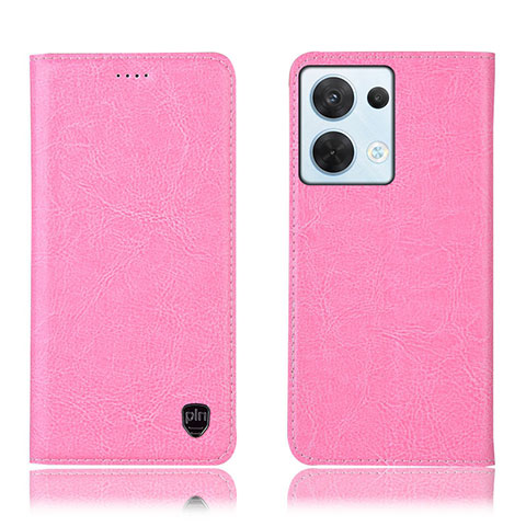 Handytasche Stand Schutzhülle Flip Leder Hülle H04P für Oppo Reno8 5G Rosa