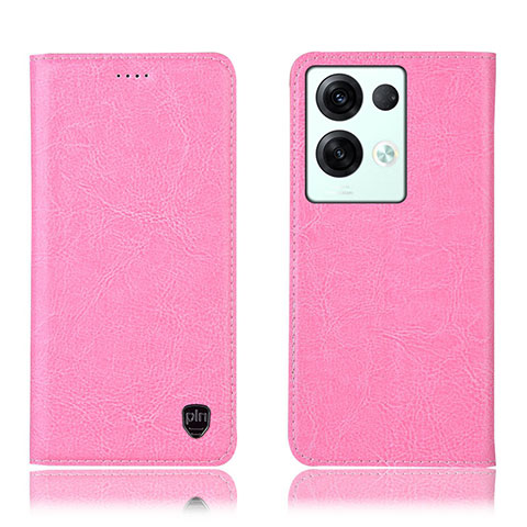 Handytasche Stand Schutzhülle Flip Leder Hülle H04P für Oppo Reno8 Pro 5G Rosa