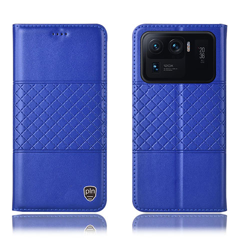 Handytasche Stand Schutzhülle Flip Leder Hülle H04P für Xiaomi Mi 11 Ultra 5G Blau