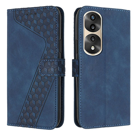 Handytasche Stand Schutzhülle Flip Leder Hülle H04X für Huawei Honor 70 Pro 5G Blau