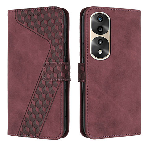 Handytasche Stand Schutzhülle Flip Leder Hülle H04X für Huawei Honor 70 Pro 5G Rot