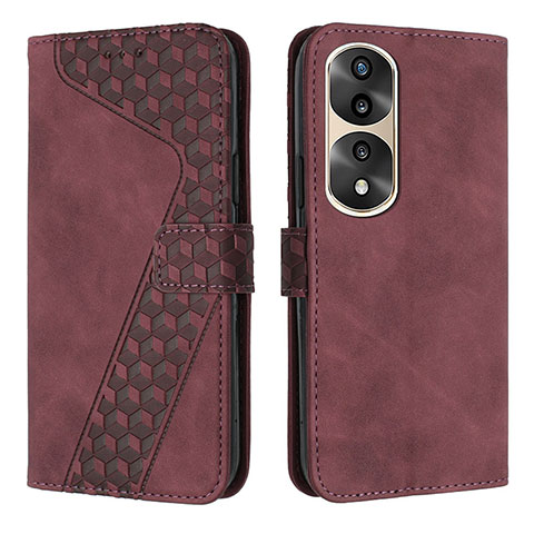 Handytasche Stand Schutzhülle Flip Leder Hülle H04X für Huawei Honor 70 Pro+ Plus 5G Rot