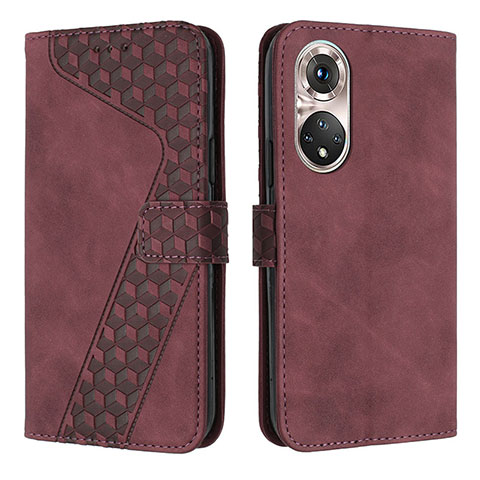 Handytasche Stand Schutzhülle Flip Leder Hülle H04X für Huawei P50 Pro Rot