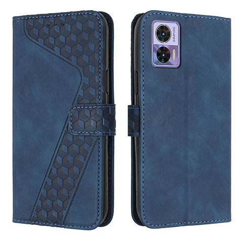 Handytasche Stand Schutzhülle Flip Leder Hülle H04X für Motorola Moto Edge 30 Neo 5G Blau