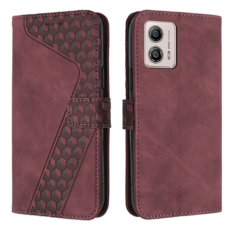 Handytasche Stand Schutzhülle Flip Leder Hülle H04X für Motorola Moto G53 5G Rot