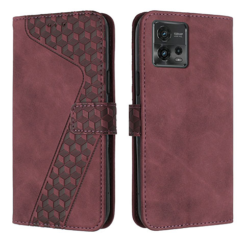 Handytasche Stand Schutzhülle Flip Leder Hülle H04X für Motorola Moto G72 Rot