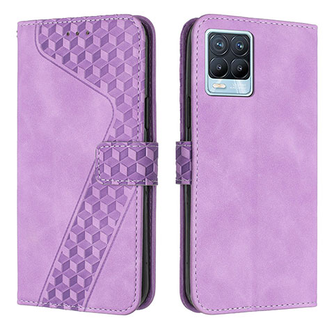 Handytasche Stand Schutzhülle Flip Leder Hülle H04X für Realme 8 4G Violett