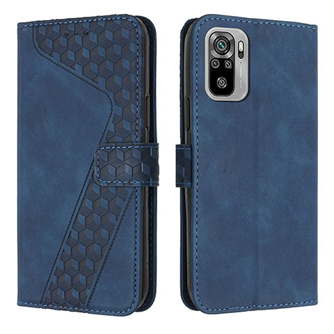 Handytasche Stand Schutzhülle Flip Leder Hülle H04X für Xiaomi Redmi Note 10 4G Blau