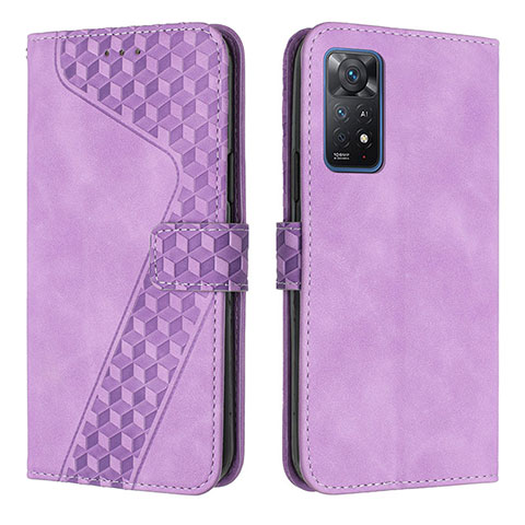 Handytasche Stand Schutzhülle Flip Leder Hülle H04X für Xiaomi Redmi Note 11 Pro 4G Violett