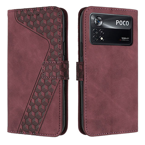 Handytasche Stand Schutzhülle Flip Leder Hülle H04X für Xiaomi Redmi Note 11E Pro 5G Fuchsie